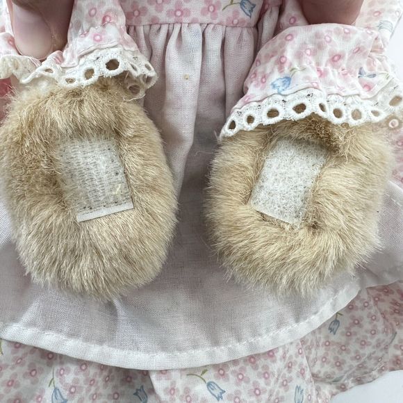 Vtg CALTOY Rachel & Baby Peach Bunnies Softsheen Plush Rabbit Stuffed Animal Toy - Picture 8 of 10